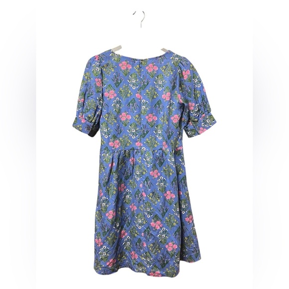 LOFT Blue Floral Puff Sleeve Dress – Size 0 - Picture 2 of 5